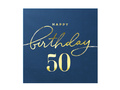 Serwetki na pięćdziesiąte urodziny granatowe - 33 cm - 10 szt.