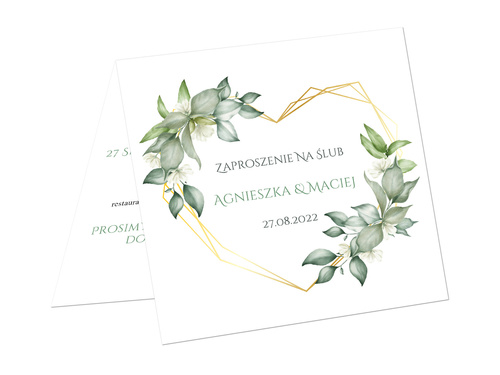 Zaproszenie personalizowane na ślub z kopertą - 6 szt.