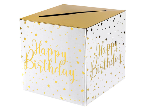 Pudełko na koperty z życzeniami, prezentami Happy Birthday - 1 szt.