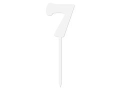 Topper z pleksi biały na tort cyfra 7 - 12 cm
