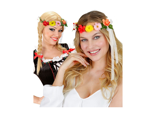 Kwiatowy diadem z wstążką