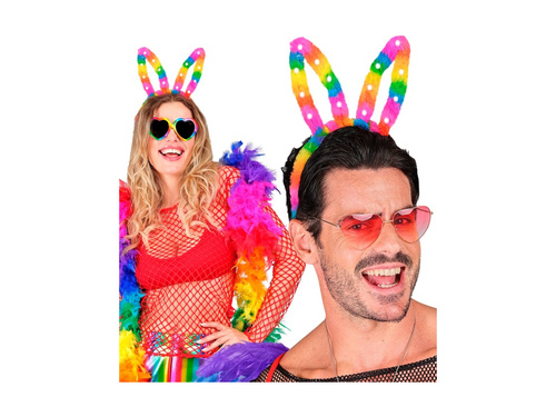 Świecące tęczowe uszy królika