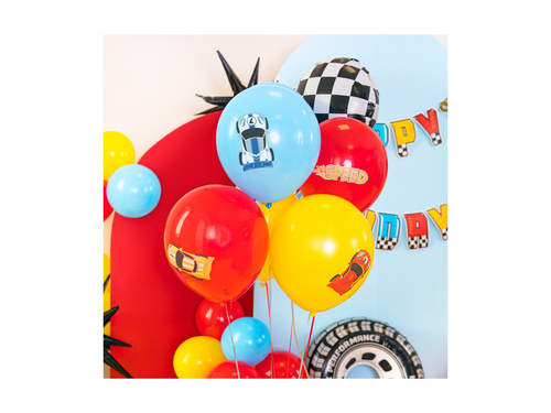 Zestaw Balonów Wyścigówki - 30 cm - 7 szt.