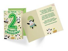 Kartka urodzinowa z kopertą na drugie urodziny Panda - 1 szt.