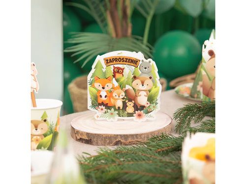 Zaproszenia urodzinowe Leśni przyjaciele - 6 szt.