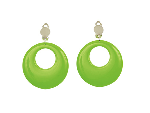 Kolczyki klipsy zielone neonowe