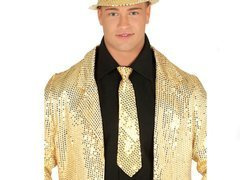 Krawat z cekinami złoty - 1 szt.