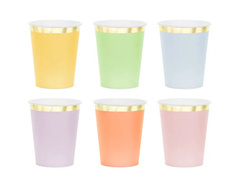 Kubeczki papierowe Pastelowe - 220 ml - 6 szt.
