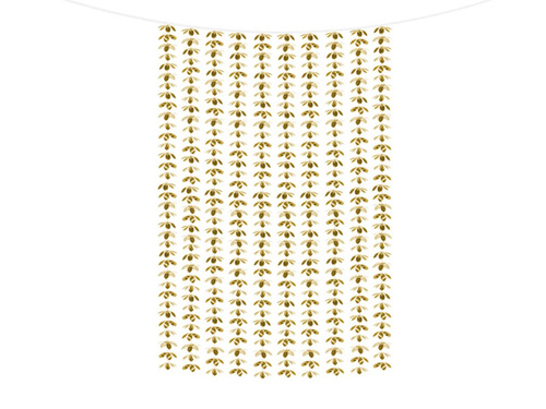 Kurtyna - zasłona na drzwi kwiatowa metaliczna złota - 100 x 210 cm