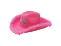 Kapelusz kowbojski różowy z tiarą - 1 szt.
