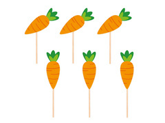 Pikery na tort Marchewki - 6 szt.