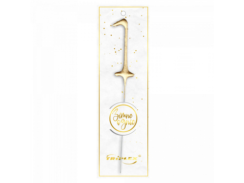 Zimne ognie cyferka 1 złota - 1 szt.