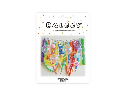Zestaw balonów lateksowych mix kolorów - 32 szt.