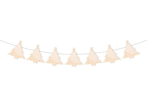 Girlanda drewniana Choinka - 12 szt.