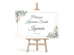 Plakat komunijny personalizowany - I Komunia Święta - 90x60 cm