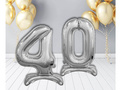 Zestaw balonów foliowych 40 srebrna - 74 cm