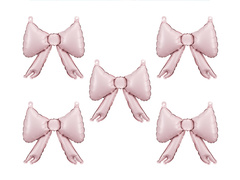 Balon foliowy Kokardka różowa - 25,5 x 25 cm - 5 szt.