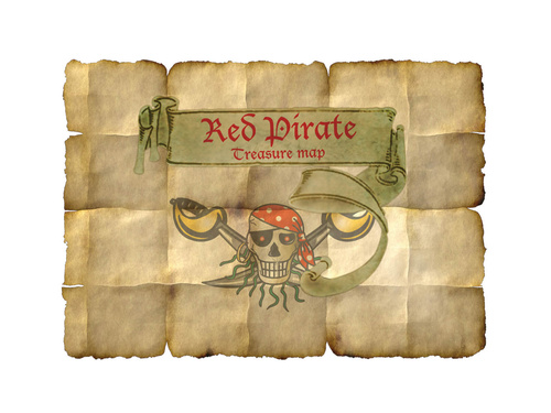 Piracka mapa skarbów - 4 szt.