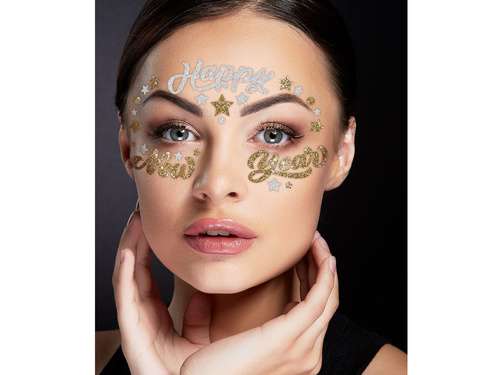 Samoprzylepne naklejki na twarz Happy New Year