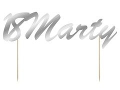 Topper papierowy na tort personalizowany 18 urodziny - 1 szt.