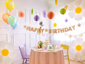 Baner urodzinowy Happy Birthday Stokrotki - 200 x 14,5 cm - 1 szt.