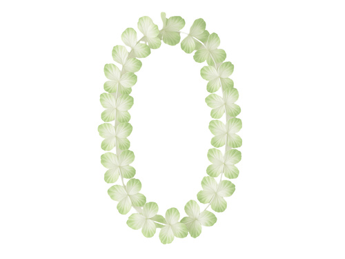 Naszyjnik hawajski zielono-biały - 90 cm - 1 szt.