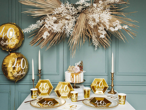 Świeczka na 40-tke ze złotym brokatem - 1 szt.