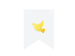 Flaga komunijna Gołąb na Komunię Świętą - 16 x 12 cm - 1 szt.