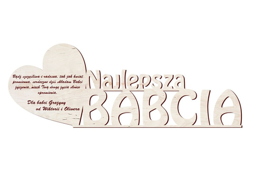 Napis Najlepsza Babcia - 1 szt.
