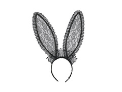 Czarne koronkowe uszy królika