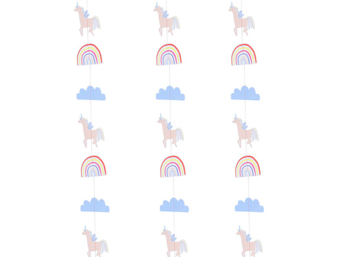 Dekoracja wisząca Jednorożec - 8.5cm x 5 m - 1 szt.