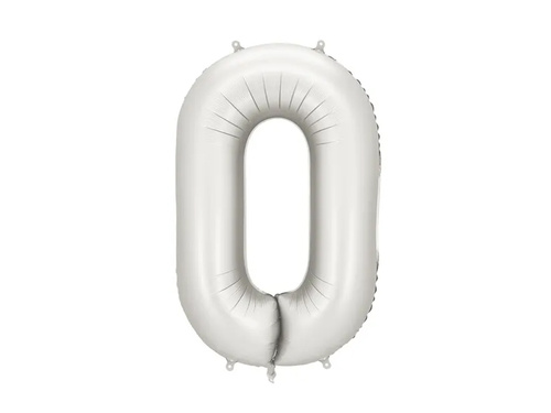 Balon foliowy srebrna cyfra 0 - 86 cm - 1 szt.