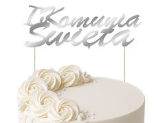 Topper na tort IHS I Komunia Święta - 1 szt.