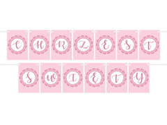 Baner flagi różowy Chrzest Święty - 5 m