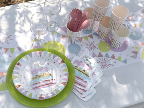 Kubeczki papierowe Świeczki Happy birthday - 270 ml - 10 szt.