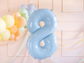 Balon foliowy błękitny cyfra 8 - 72 cm - 1 szt.