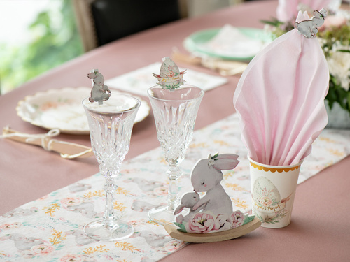 Dekoracja bieżnik na stół Zajączki - 25 cm x 3 m - 1 szt.