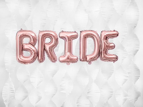 Balon foliowy litera "B" różowo-złota - 35 cm