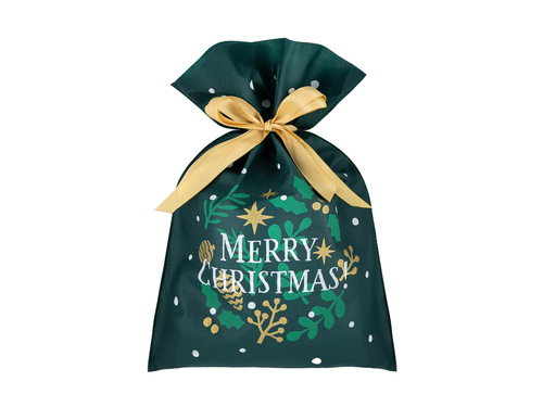 Worek Mikołaja na prezenty zielony - 30 x 45 cm - 1 szt.