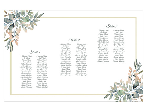 Plany stołów weselnych - 90x60 cm - 1 szt.