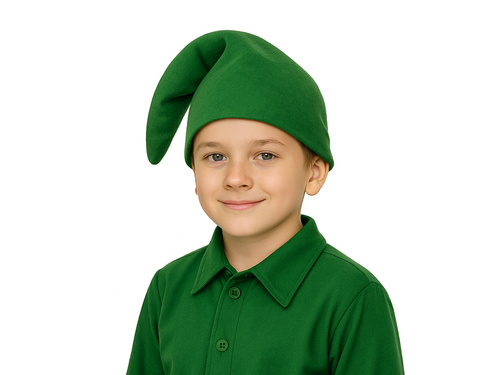 Czapka skrzata dla dziecka - zielona - 1 szt.