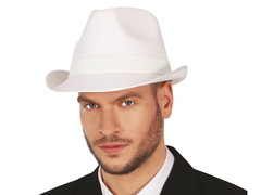 Kapelusz Gangstera biały - 1 szt.