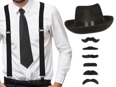 Zestaw gangstera czarny - 1 komplet.