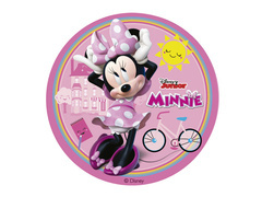 Dekoracyjny opłatek tortowy Myszka Minnie - 15,5 cm - 1 szt.