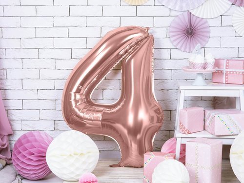 Balon Foliowy Cyfra 4 Różowe Złoto 86 Cm 1 Szt Sklep Internetowy Partyshop Congeepl 8573