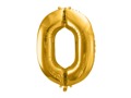 Balon foliowy cyfra 0 złota - 86 cm - 1 szt.