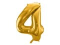 Balon foliowy cyfra 4 złota - 86 cm - 1 szt.
